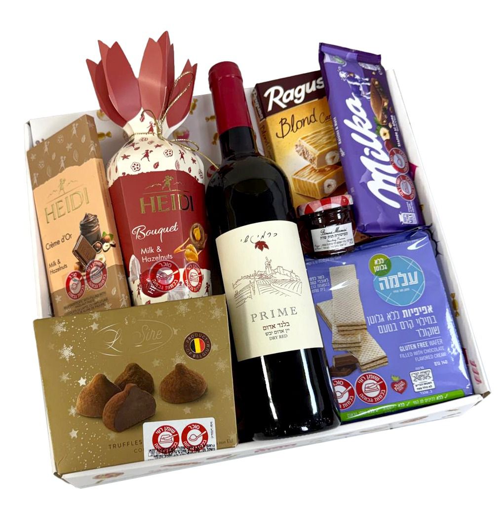 חבילת שי אלגנט — מארז מתנה לפסח עם יין 169 שקלים